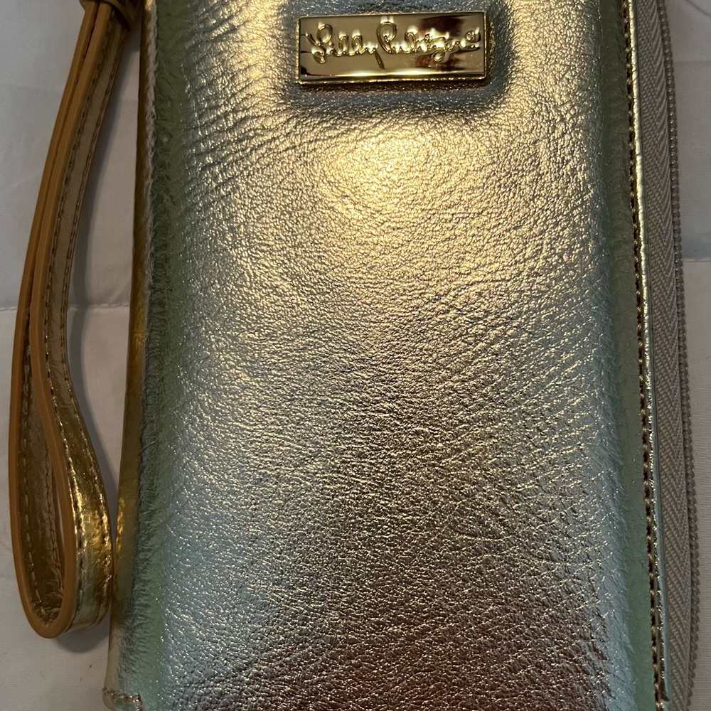 Lilly Pulitzer gold clutch